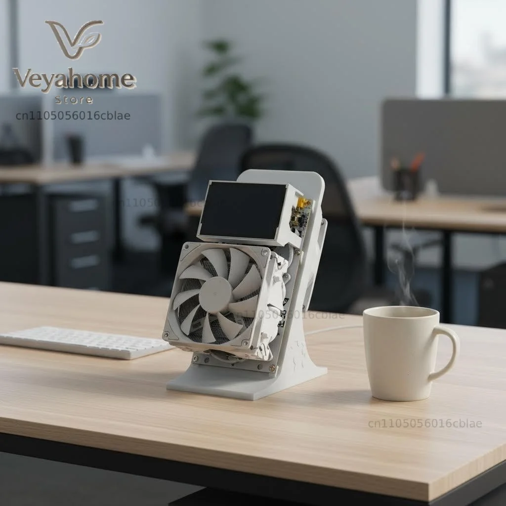 YYSLuping Mini Home Miner 3.5-inch Big Screen High Hashrate Low Noise Crypto ASIC Mining Machine with Back Fan Equipped desk fan