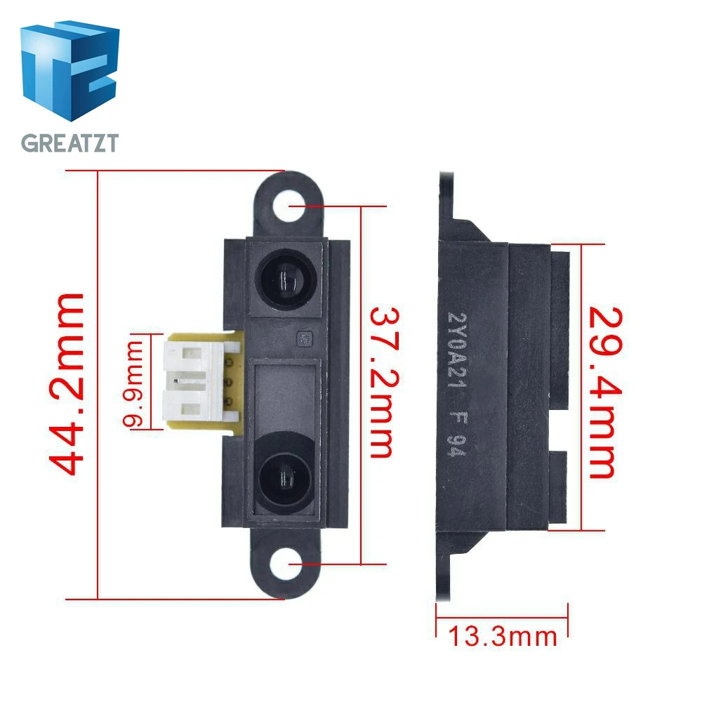 GREATZT GP2Y0A21YK0F 100% NEW 2Y0A21 10-80cm Infrared distance sensor INCLUDING WIRE