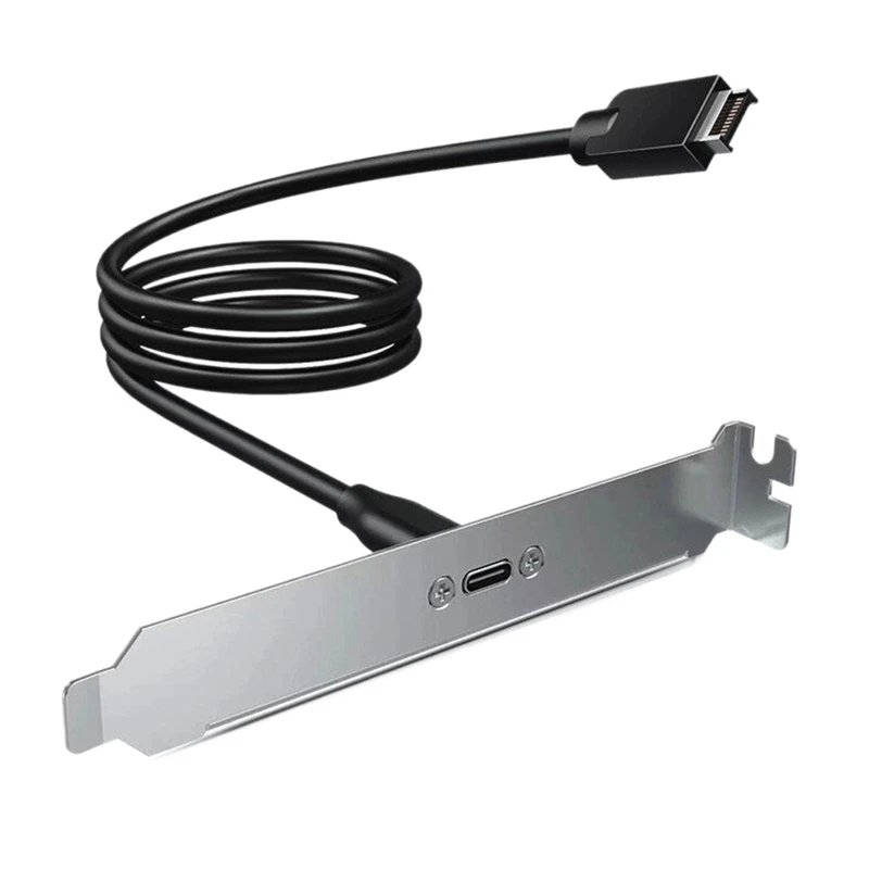 Front Panel Type-C Adapter Motherboard Header USB3.2 Type-E Key-A 20-Pin Connector to USB-C with PCIe Bracket 70cm