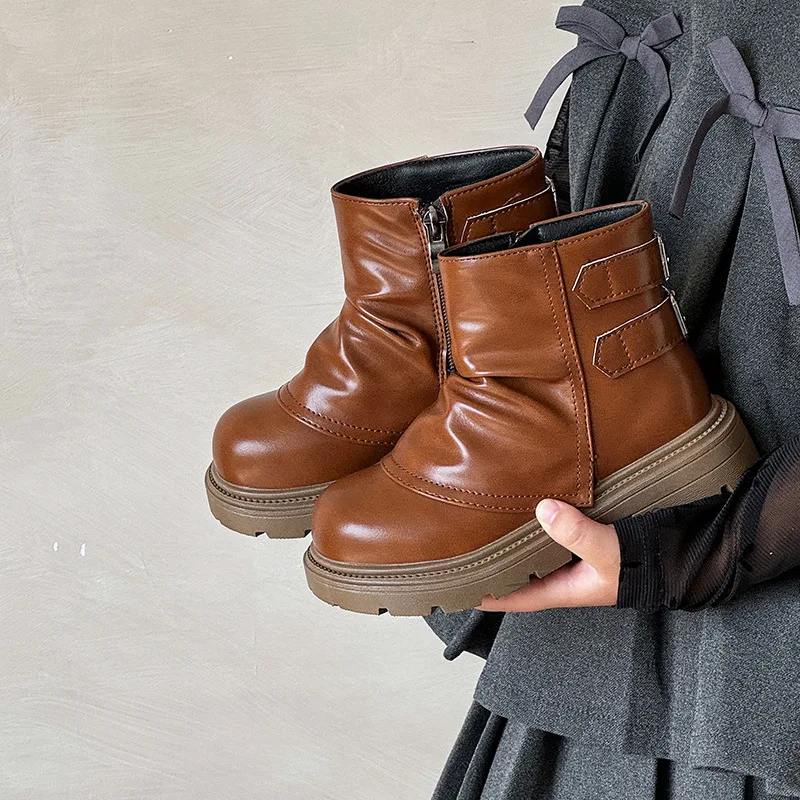 

Baby Girls ankle boots Winter Hot Sale Fashionable Round Toe Cute Bow Comfortable Zipper Short Boots Kids Casual Warm Snow Boots