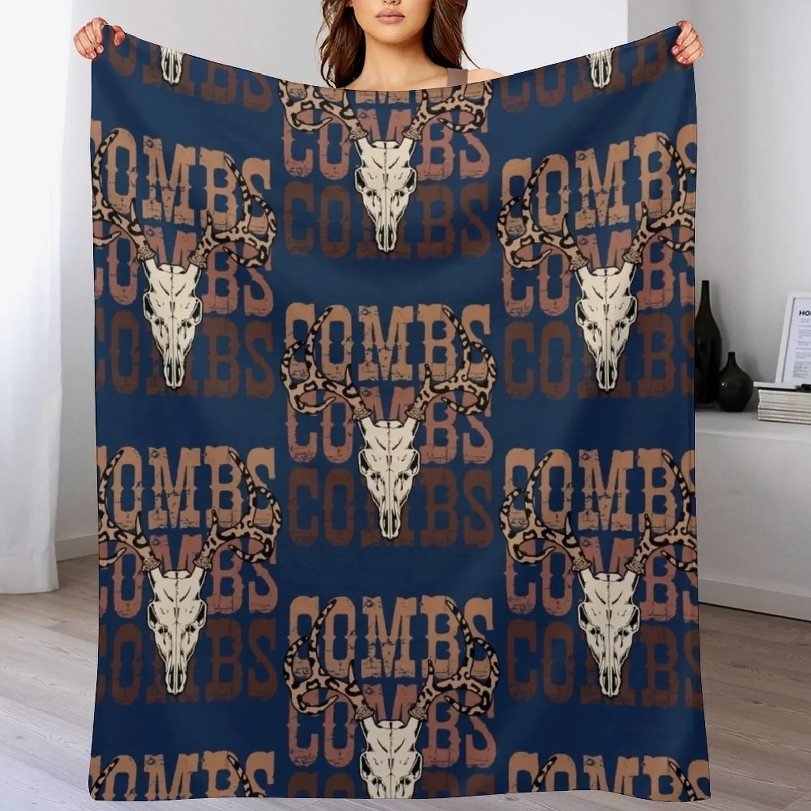 

Combs Bullhead Throw Blanket Beach Flannels Vintage Soft Beds Blankets