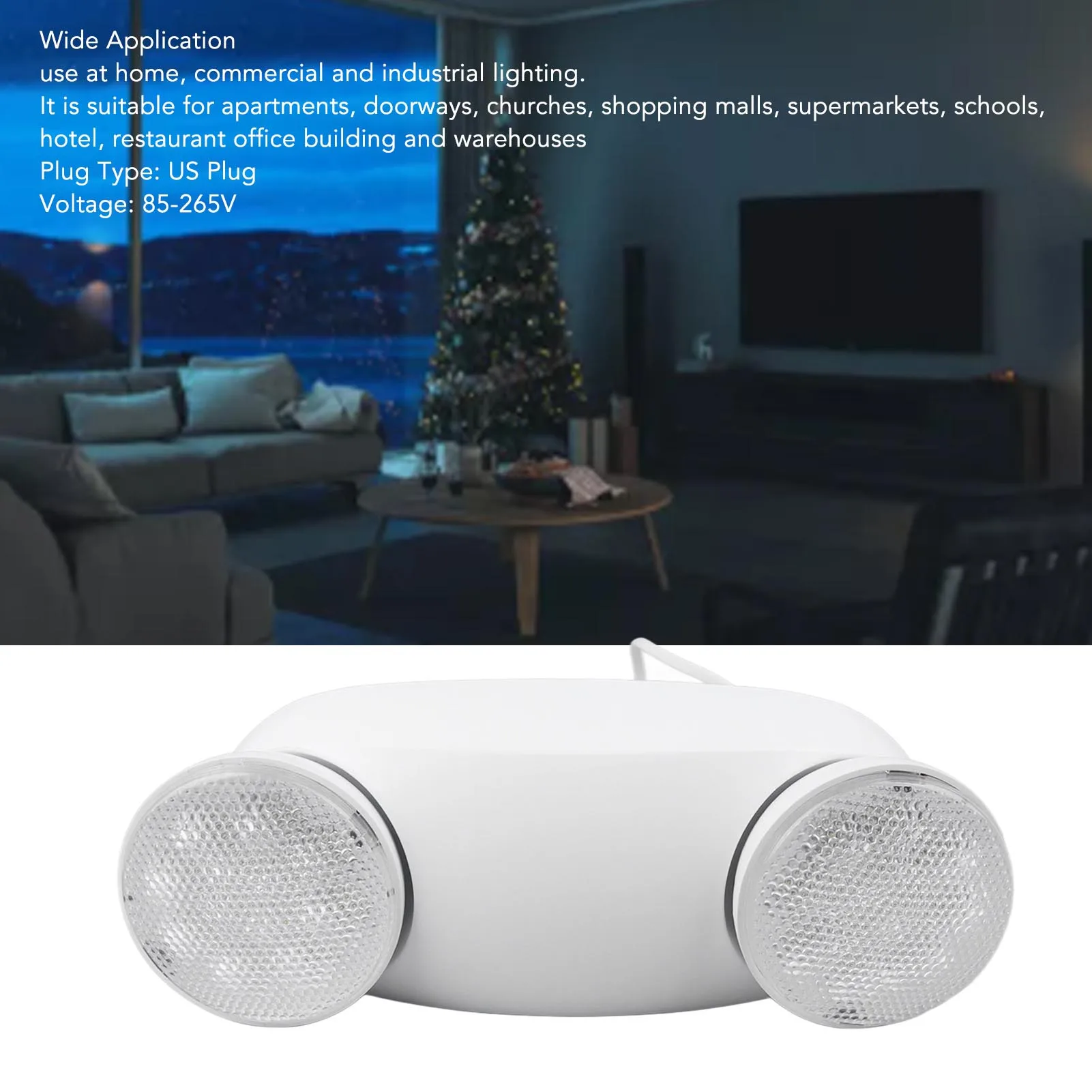 

ZK20 Emergency Light with 2 LED Lamps Commercial Emergency Light Emergency Lighting Fixture 1800mAh Battery