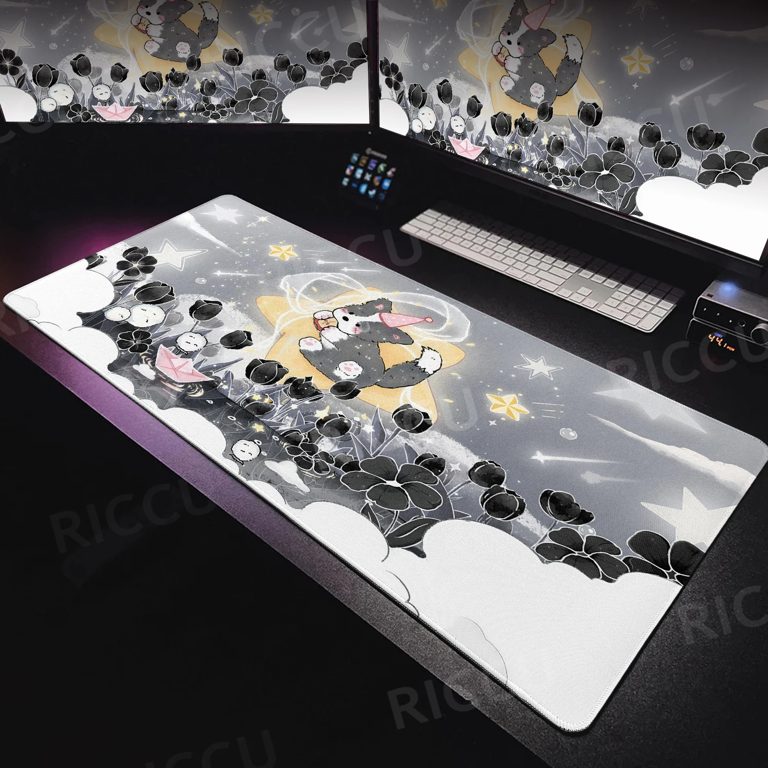 Large Cartoon Cute Puppy Mouse Pad PC Gamer Office Accessories Deskmat Gamer Keyboard Decoration Mats Anime Puppy XXL Table Pads