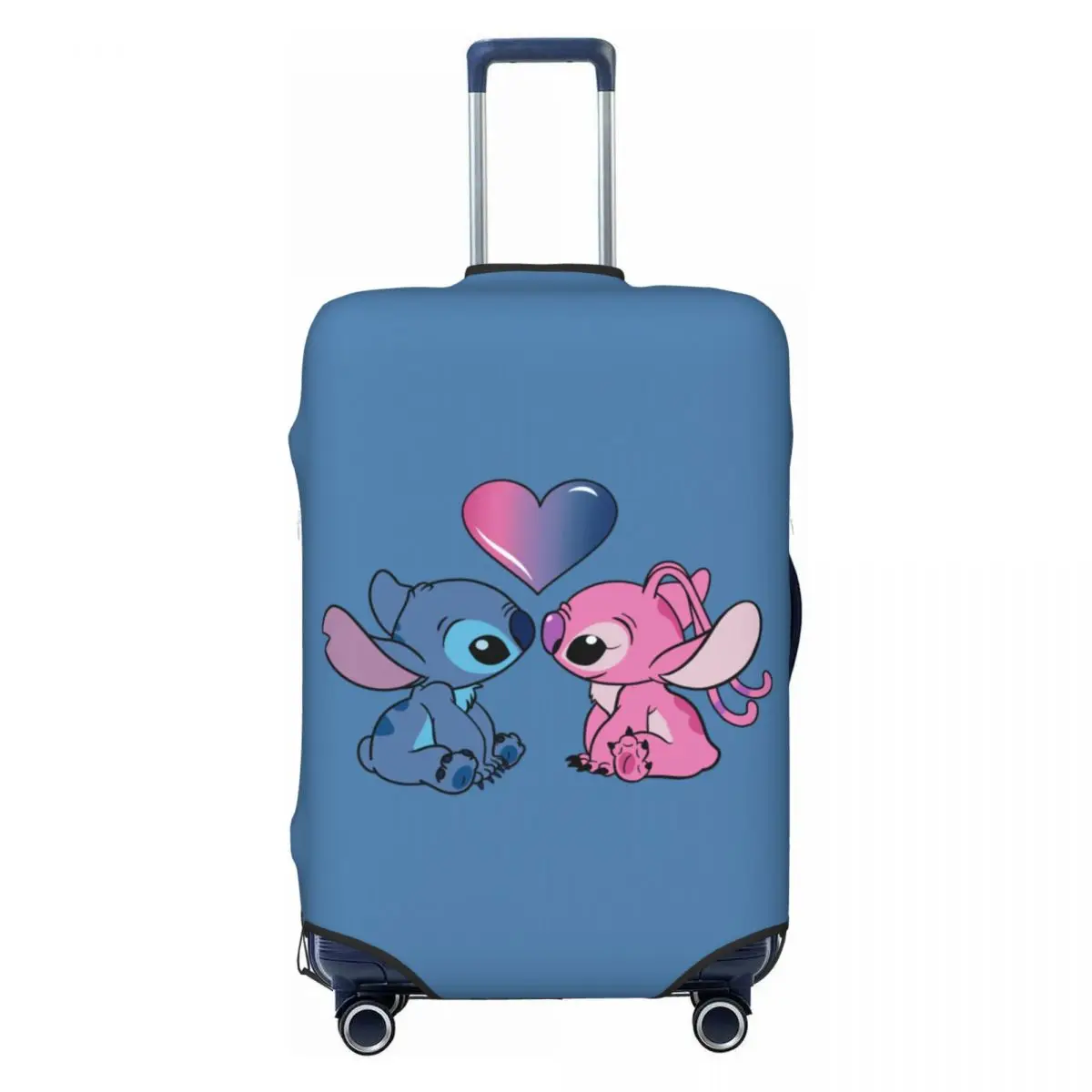 

Stitch And Angel Love Suitcase Cover Elastic Luggage Protective Covers for 18-32 inch