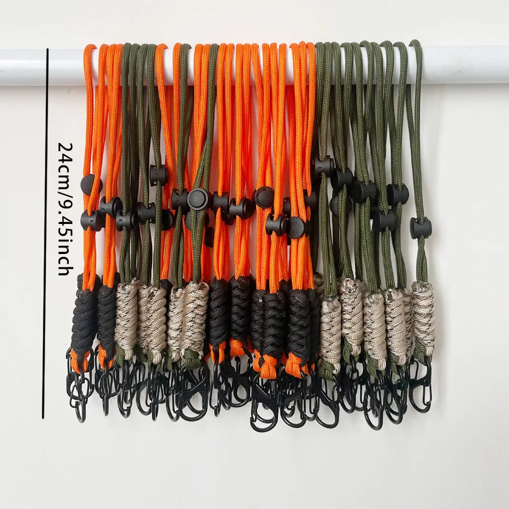 1 قطعة/2 قطعة/6 قطعة المنسوجة يدويا مظلة حبل المفاتيح في الهواء الطلق المعصم حبل في الهواء الطلق الخارجية مشبك مفتاح السيارة حبل معلق #3