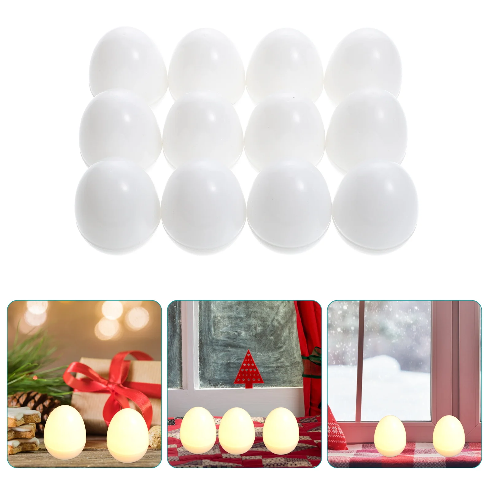 12 قطعة على شكل بيضة متوهجة أضواء ليلية عالية الجودة مصابيح صغيرة مهرجان لوازم الحفلات عيد الفصح عيد الهالوين زينة عيد الميلاد #5