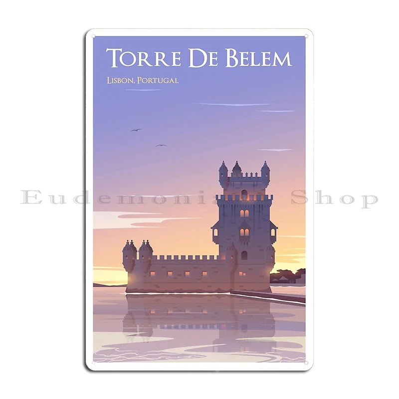 Torre De Belem Portugal Metal Sign Rusty Cinema Cinema Cave Create Tin Sign Poster