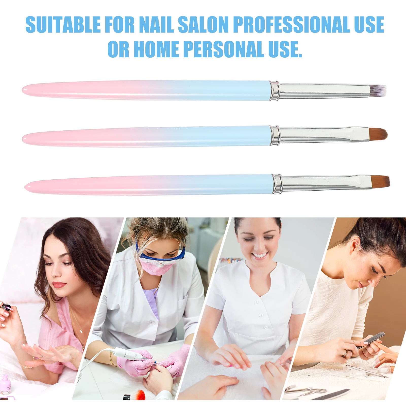 

3pcs Nail Art Pen Lightweight H Durable Material Long Service Life Stylish Appearance Practical Usage Manicure Supplies Home