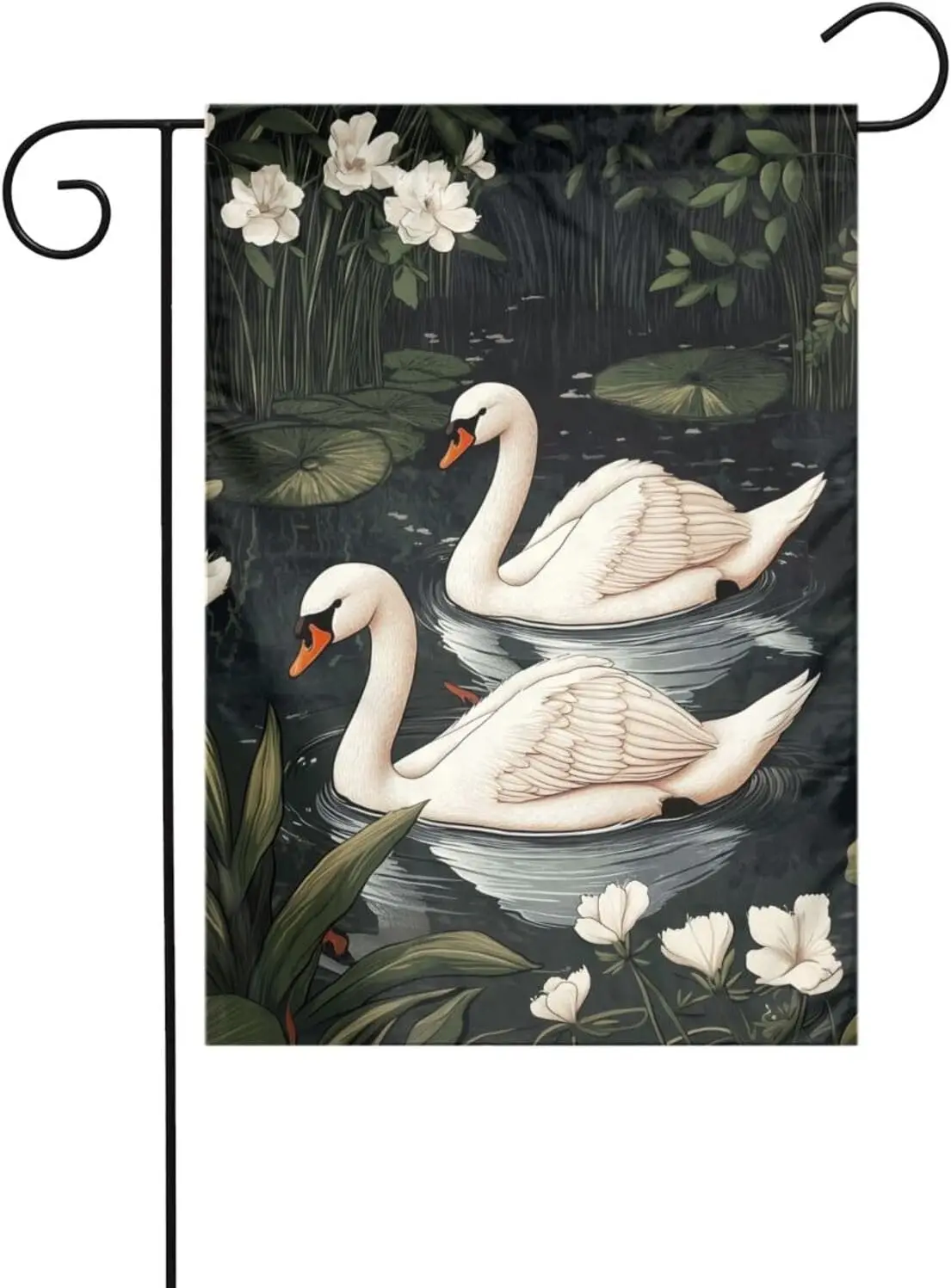 swans Garden Flags 12x18 Double Sided,Garden Flags for All Seasons, Garden Yard Banners for Seasonal Outdoor Home House Gard yyi