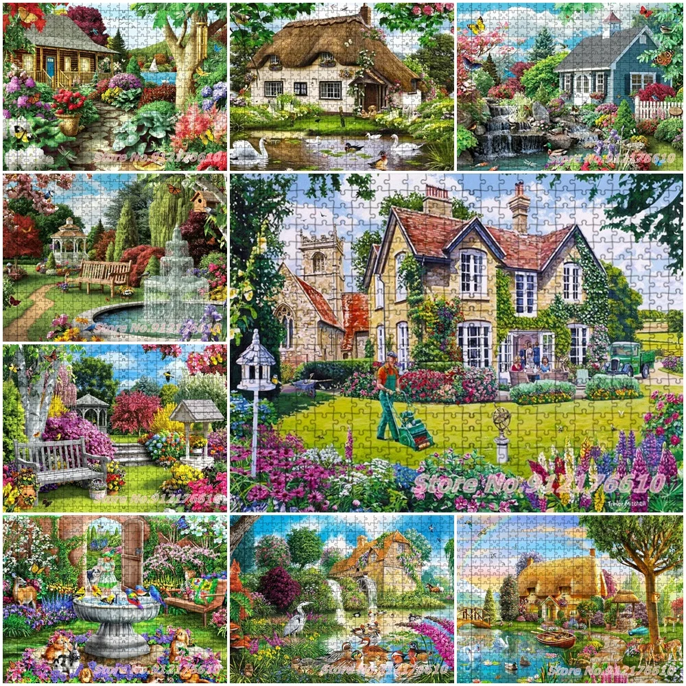 

Garden Scenery 500 Piece Jigsaw Puzzles Farm Landscape Diy Puzzle Paper Creative Decompress Educational Toys for Kids Gifts