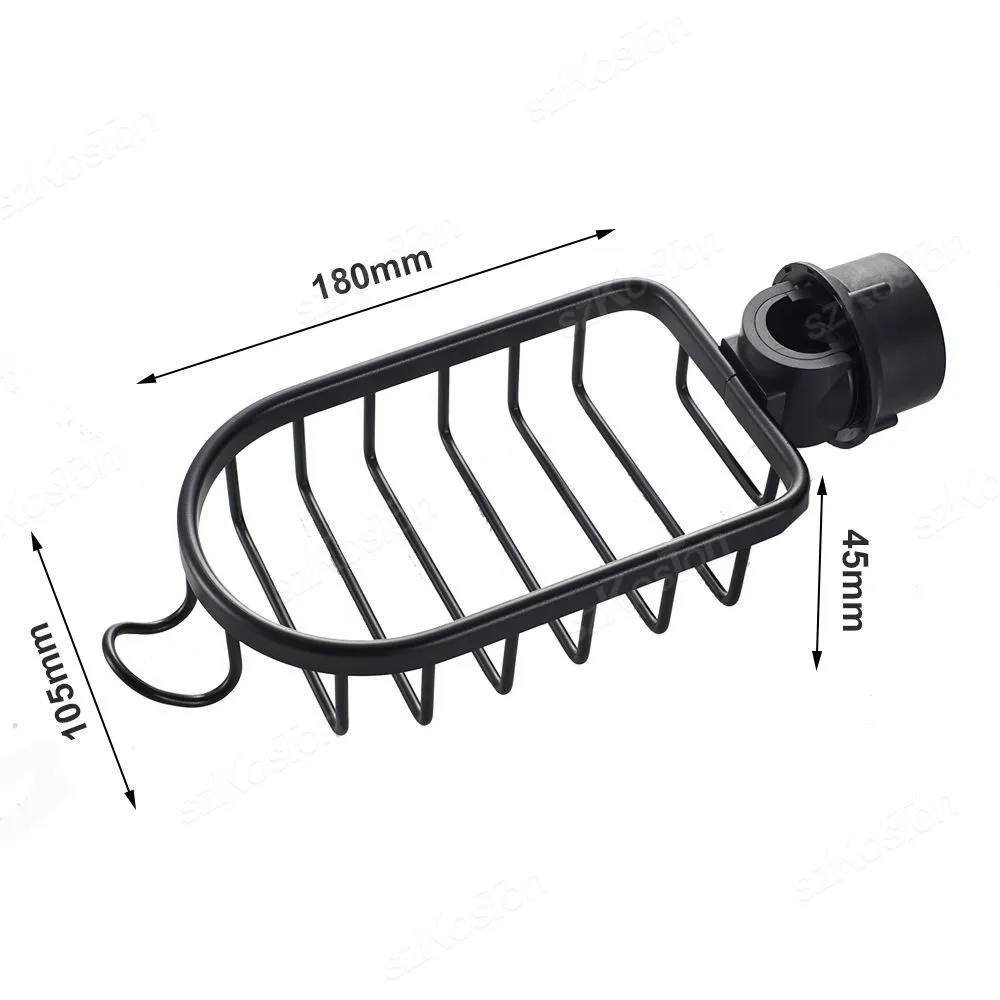 Adjustable Faucet Drainage Bathroom Shelf Black Sliver Shower Storage Holder Basket Kitchen Sundries Soap Storage Rack