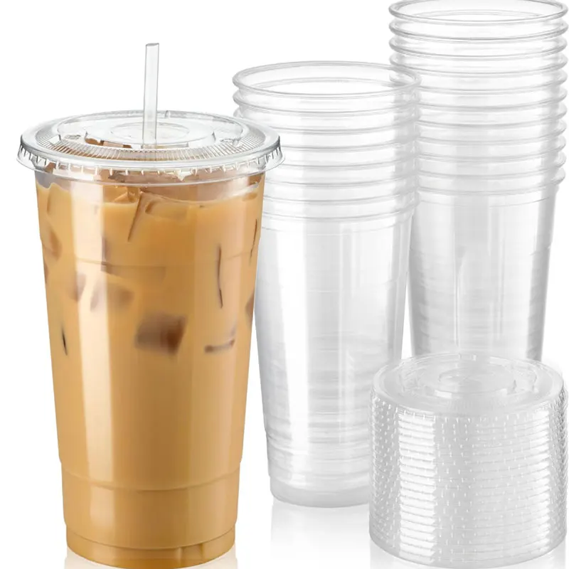 100/30/10sets Cups with Lids Straw Disposable Cups BPA Free Recyclable Suitable for Halloween Christmas Party Supplies