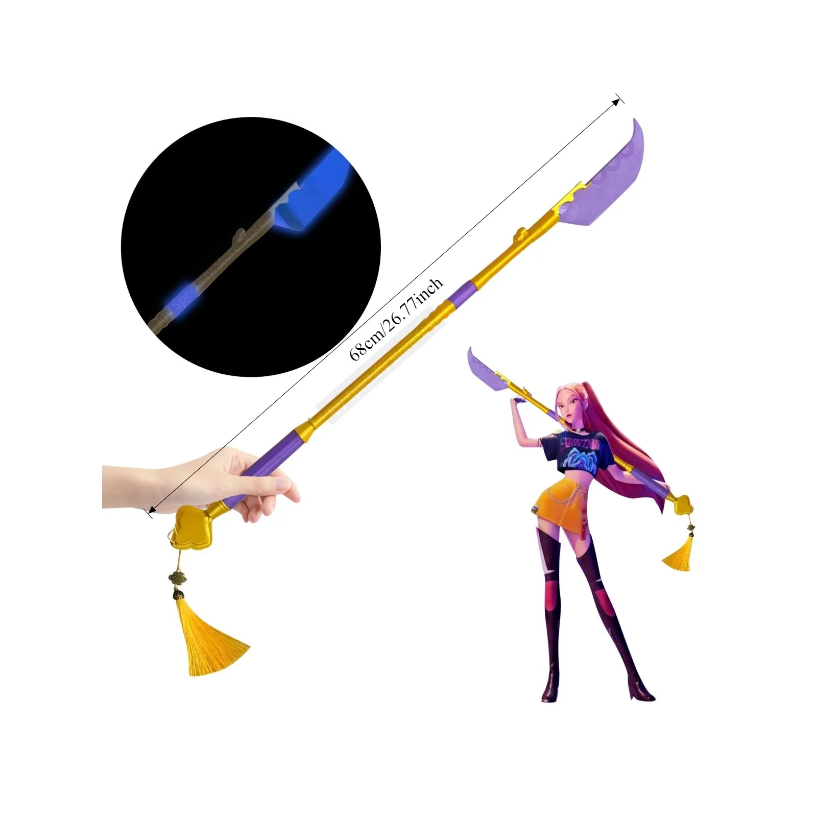 Rumi kpop-démon caçadores cosplay luzes espada armas roleplay adereços para menina grupo ídolo halloween carnaval traje acessórios
