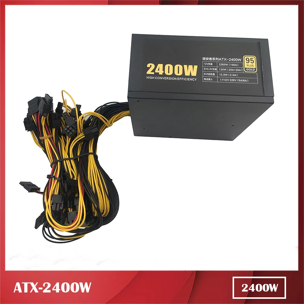 ATX-2400W for Dedicate Power Supply, Support Multiple Graphics Rendering 95 PLUS Gold Certification