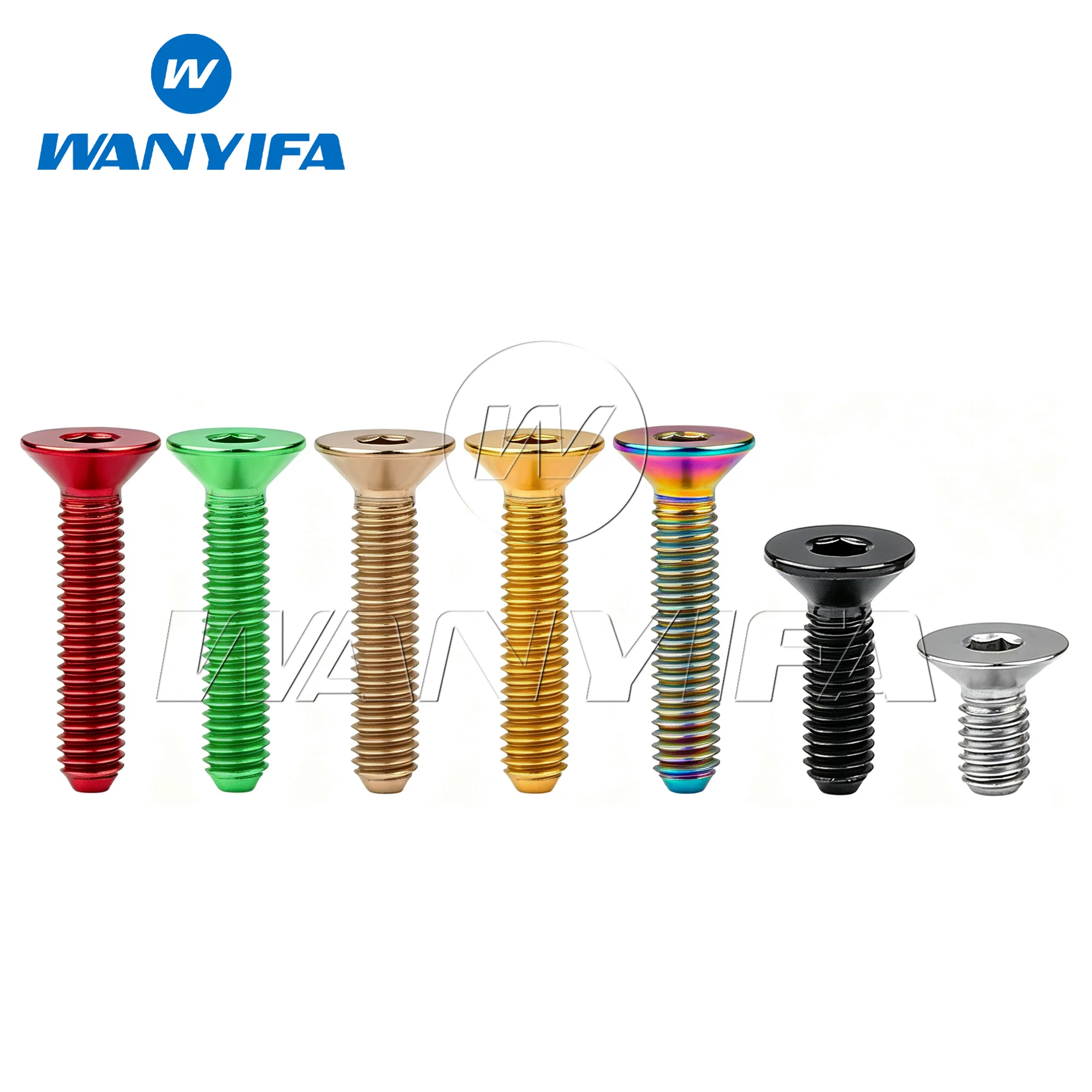 Wanyifa Titanium Bolts M3x6 8 10 12 15 18 20mm Countersunk Screws for Bike Bicycle Bolts