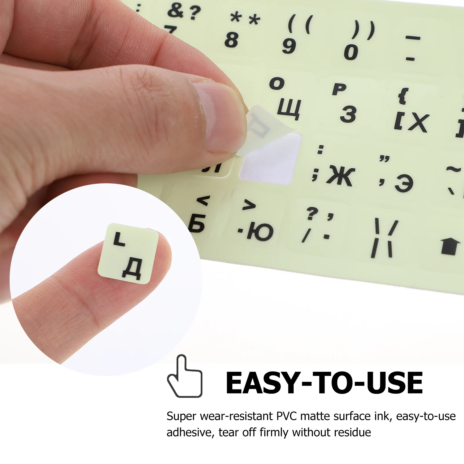 Luminous Keyboard Stickers Multilingual Alphabet Fluorescent Letter Practical Ukrainian