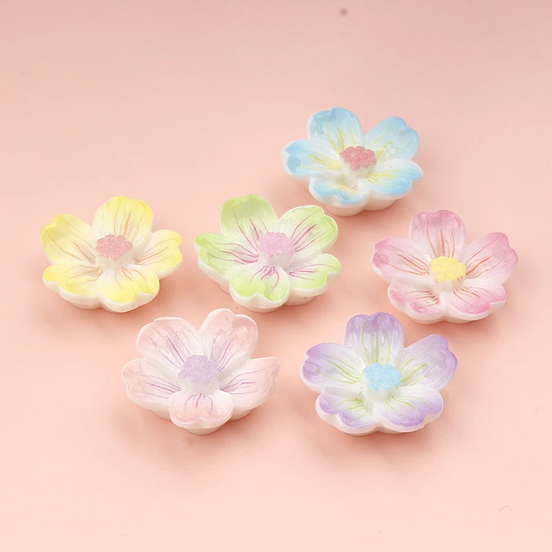 10/100Pcs Cute Cartoon Flowers Resin Crafts for Scrapbooking and DIY Jewelry Making Headwear Decor