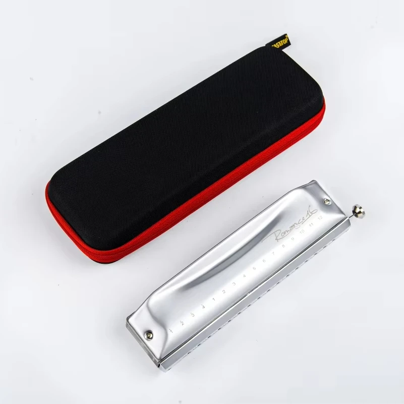 

Хроматическая губная гармошка East Top Key of C, 16-луночная профессиональная губная гармошка для рта для взрослых, профессионального игрока, начинающих