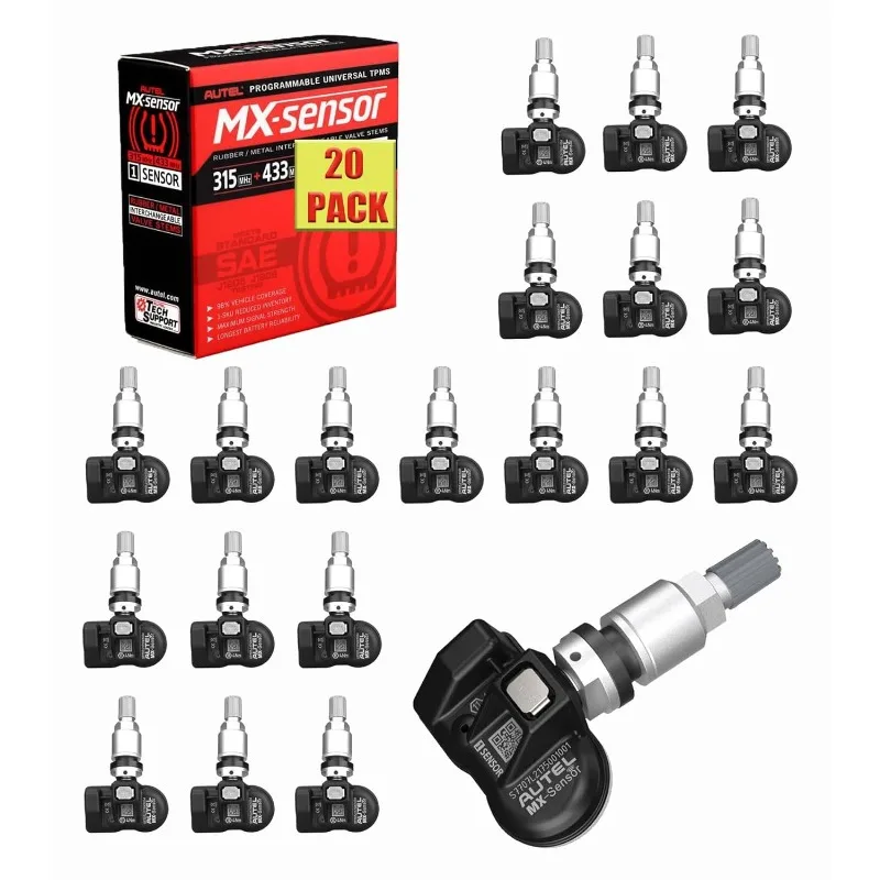 

Autel MaxiTPMS Universal Tire Sensor - Metal Stem, 315MHz & 433MHz (20PCS)