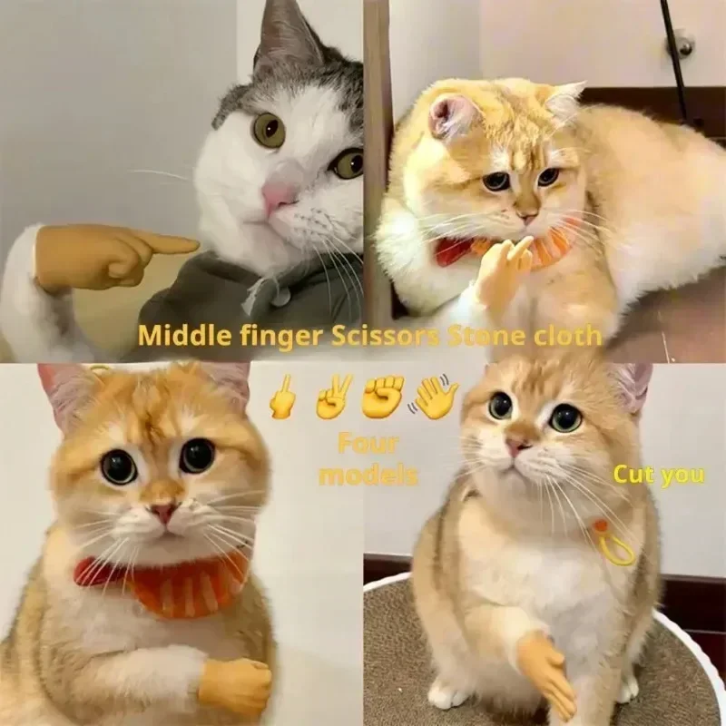 Katzen-Finger-Gesten-Handschuhe Kreatives Dehnbares TPR-Spielzeug Hohe Elastizität Interaktives Katzenspielzeug Sicheres Haustierspielzeug Lustiges Tierpfoten-Design – Detail 11