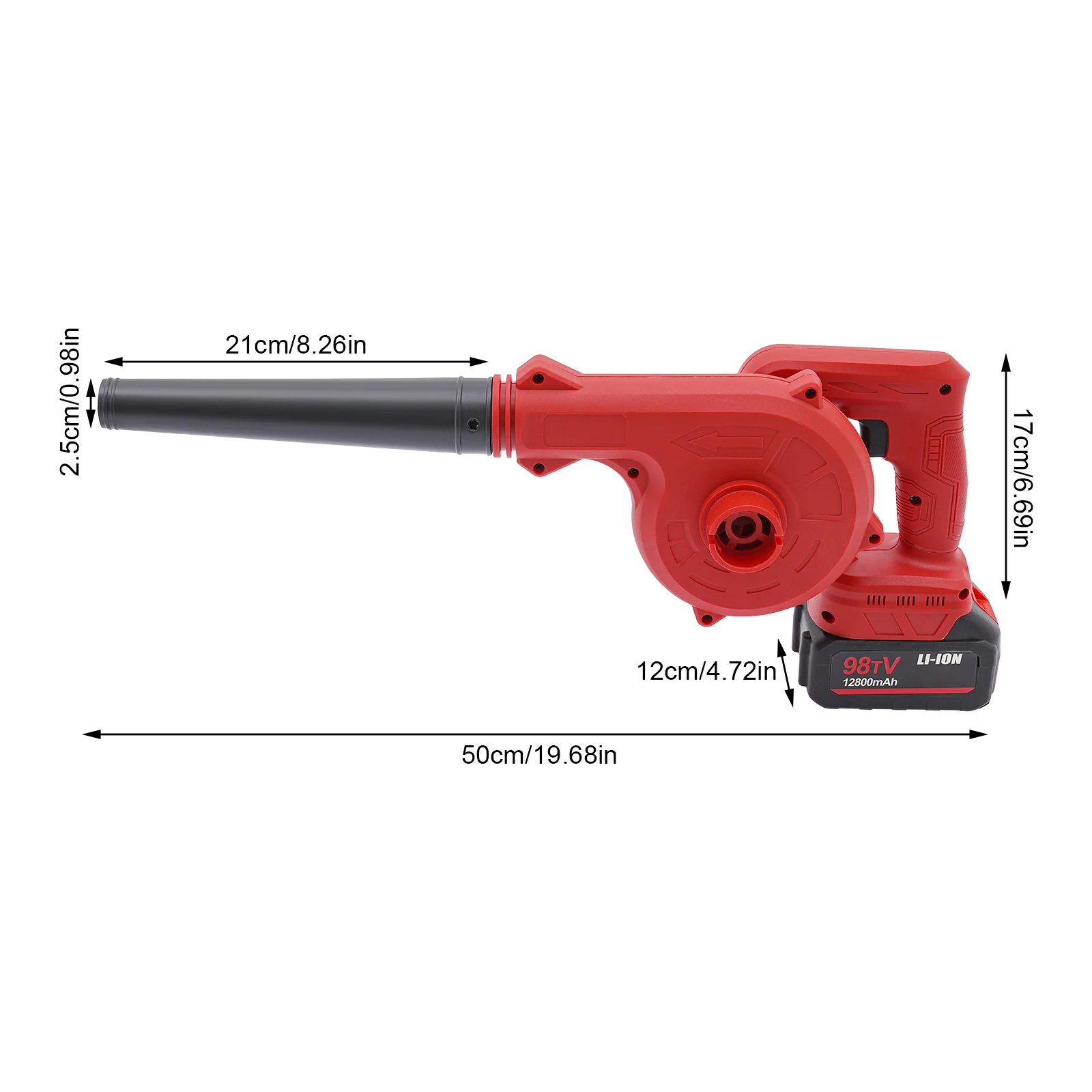 

Powerful Cordless Yard Inflatable Blower with 125 MPH Airspeed, 800W Motor, Long Battery Life, Ergonomic Handle, Multiple Safety