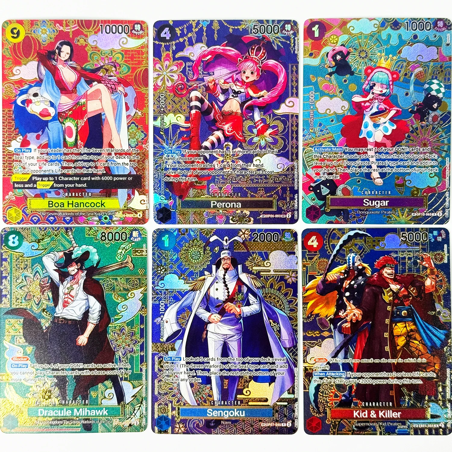 Komplettes Set One Piece Kartenspiel SP Seltene Karten Vollständige Sammlung Hochwertige DIY-Replika Anime-Folien-Proxy-Karten [Englisch/Japanisch]
