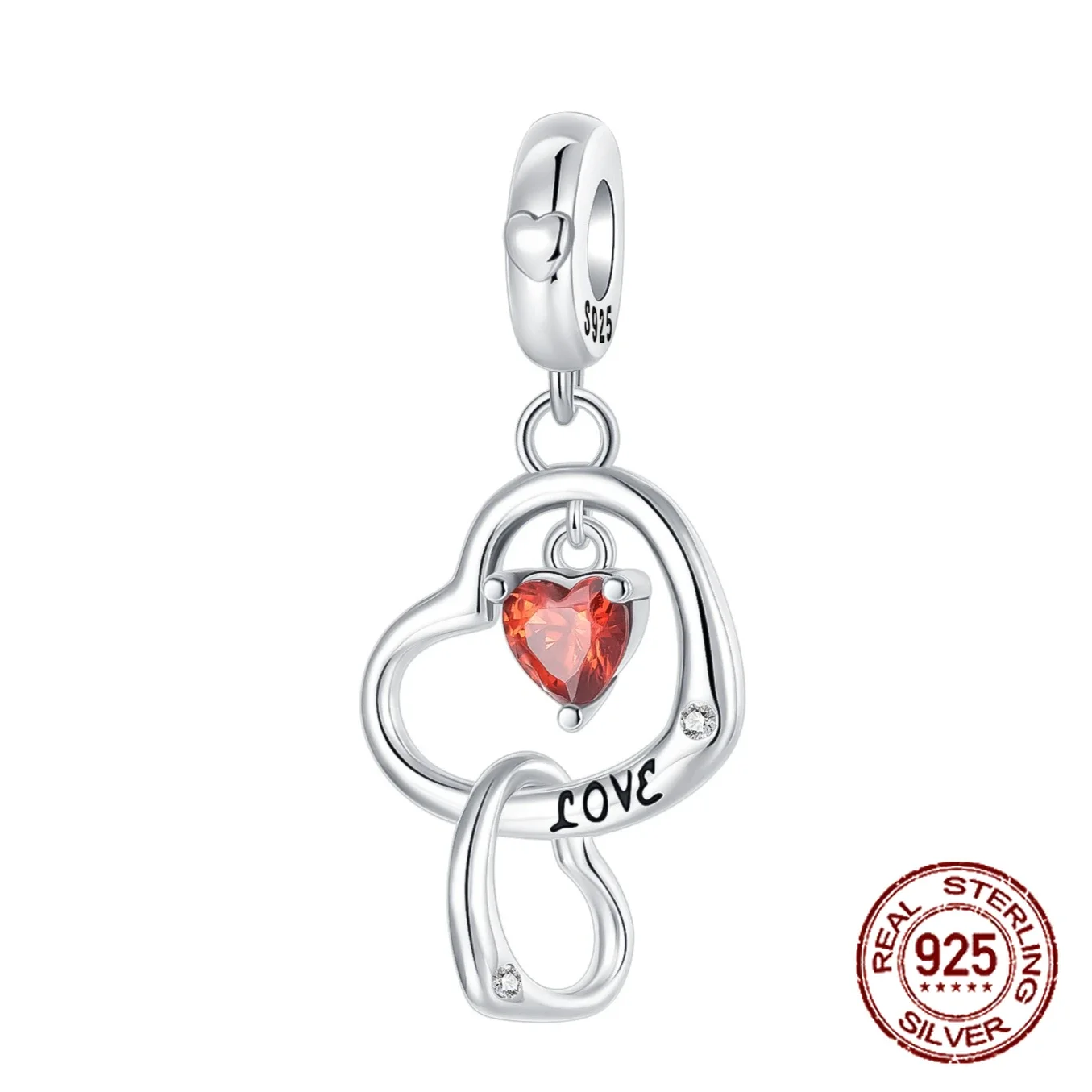 

925 Sterling Silver Mom Mother for Giving Me Life Double Love Pendant Charm Fit Original Charm Bracelets Women DIY Jewelry Gift
