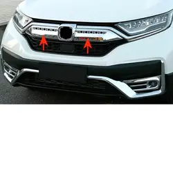 For Honda CR-V CRV 2020 2021 Front Head Grille Net Strips Frame Cover Decoration Trims ABS Chrome Car Accessories