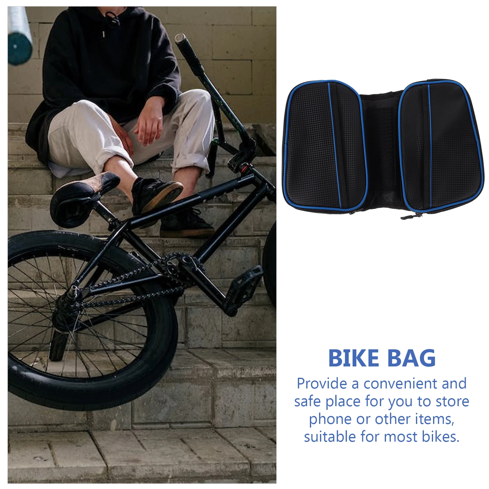 

Waterproof Bike Front Frame Durable Cloth Storage Large Capacity Phone Holder Rear Seat Mount Easy Install For Most Bicycles