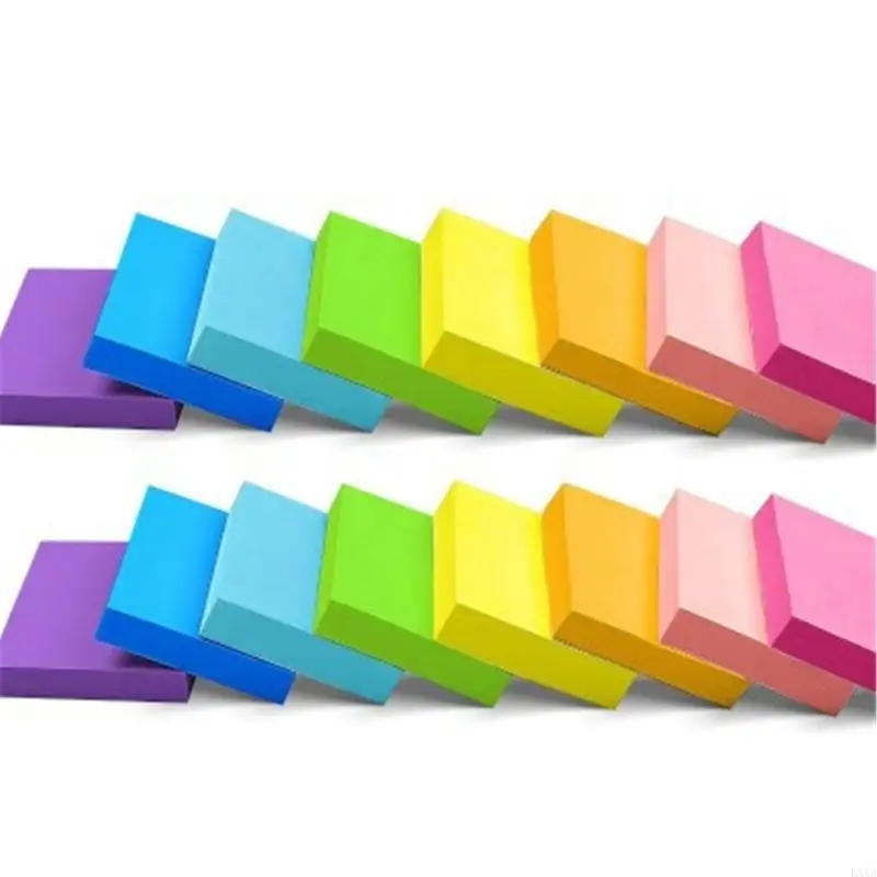 LXAA 8 Pcs Colorful Sticking Note Adhesive Memo Pads Simple Note Pad for Students