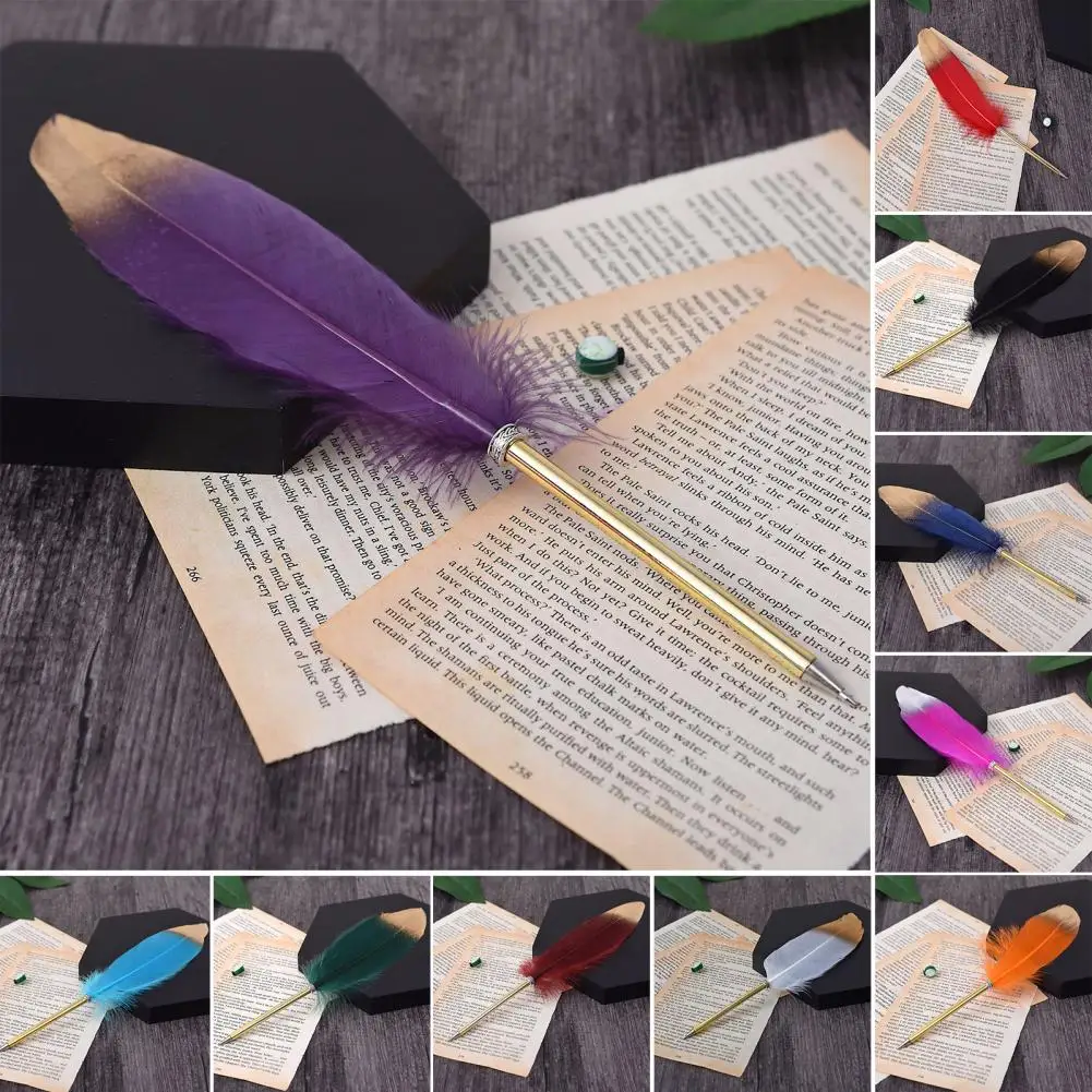 1Pcs Creative Feather Ballpoint Pen Fashion Business Gifts Student School Stationery Office Supplies Souvenir Writing Pen