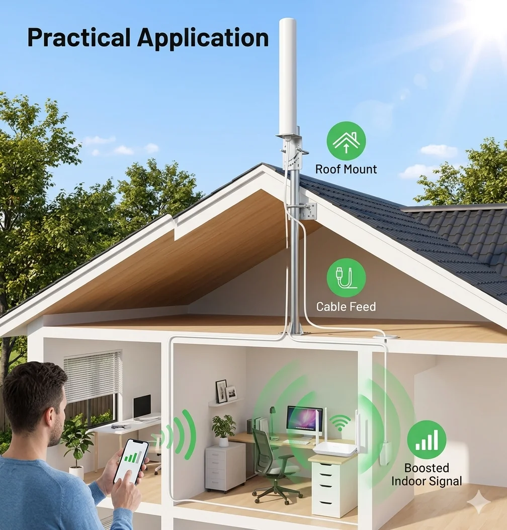 High Gain 22dBi 4G/5G 600-6000mhz Wideband Omnidirectional Antenna IP67 Waterproof Cost-Effective Signal Booster Antenna