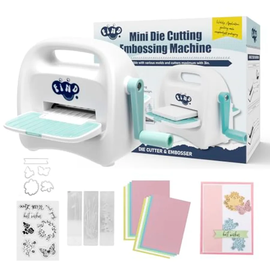 

Portable Mini Die Cutting Machine, 3 inch Opening, Manual Foldable Die Cut and Embossing Machine Including Accessories for,Star