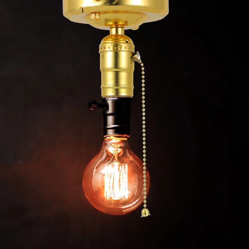 

2Pcs Vintage Lamp Holder E27 Socket Pull Chain Switch Compatible for Pendant Wall Ceiling Light Fixture Parts Home Lighting