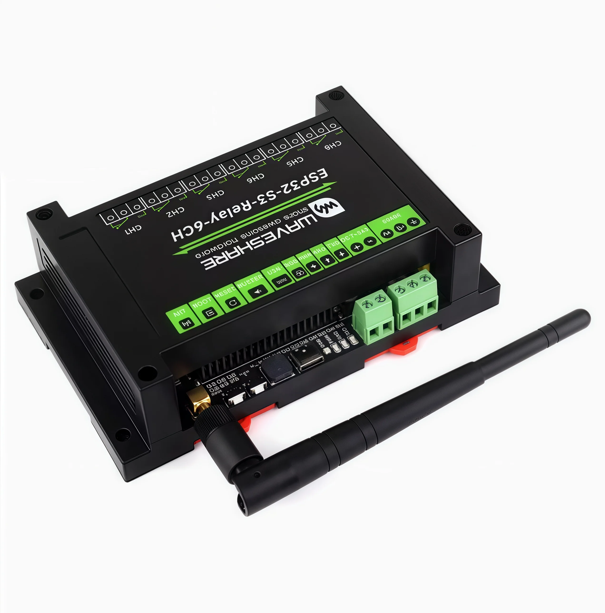 ESP32-S3 مجلس التنمية لوحة تحكم صناعية 6-way WIFI وحدة التتابع RS485 اللوحة الأم للسكك الحديدية الصناعية