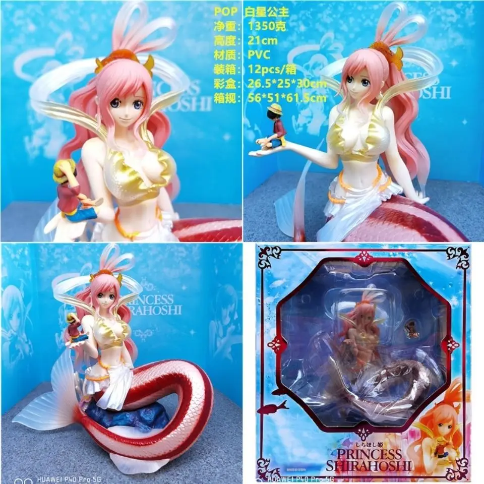 

21cm One Piece Japanese Anime Shirahoshi Sexy Mermaid Princess Doll Model Toy PVC Action Figures Collection Ornament Gift boxed