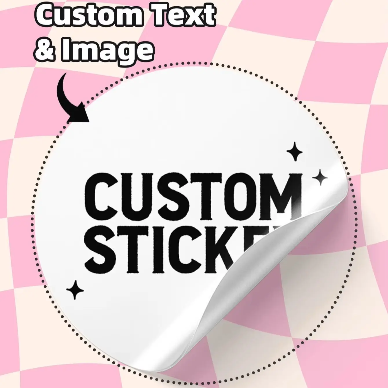 1‑96Pcs Round Custom Personalized Text Image Stickers, Craft Project Labels, Handmade Gifts & Artwork Decor Accents