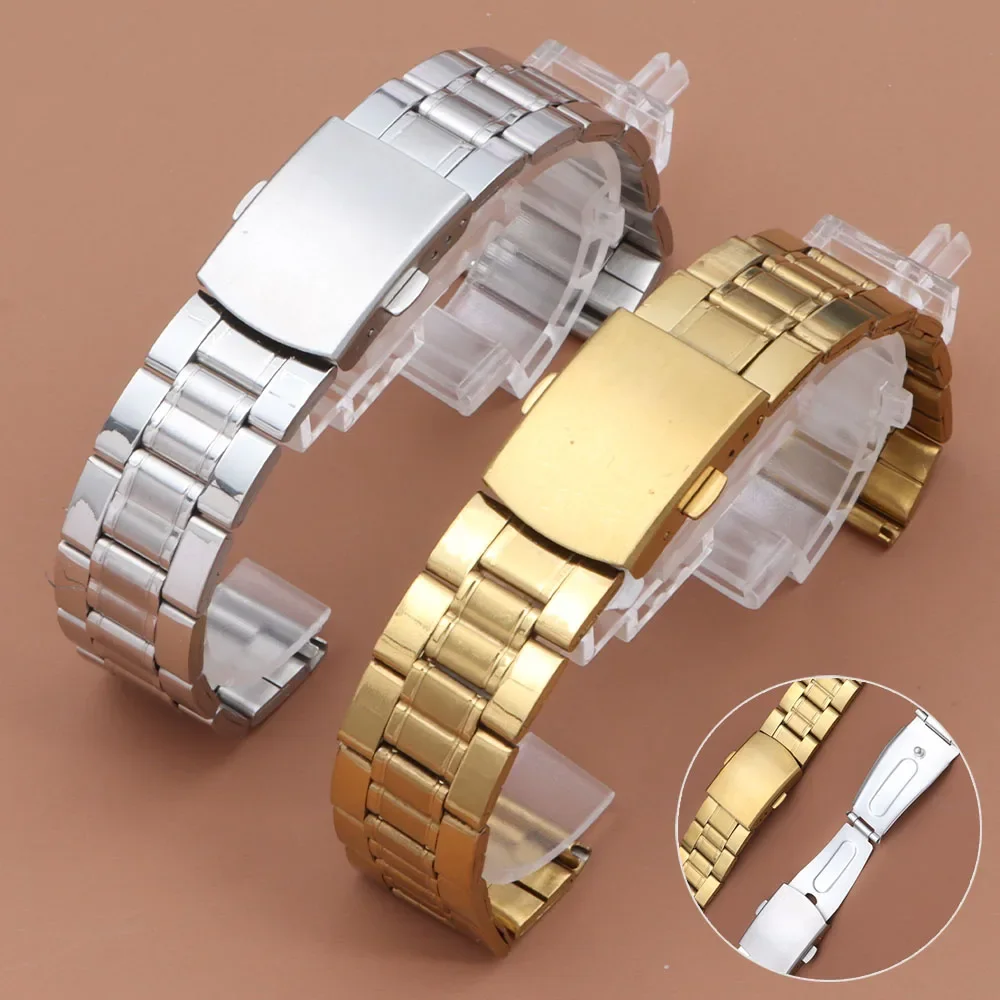 

Stainless Steel Watch Band Men Women Universal Bracelet 12 14mm 16mm 18mm 20mm 22mm 24mm Sport Replacement Wristband Metal Strap