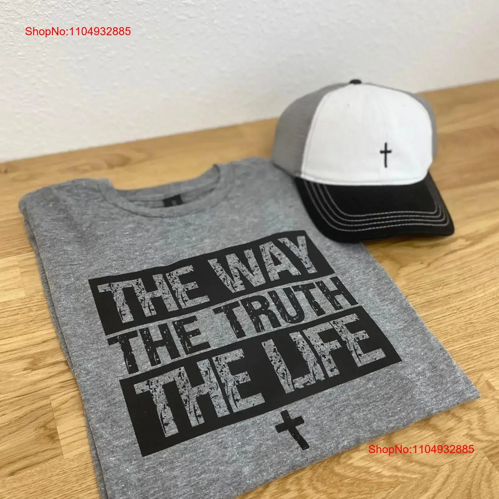 

Христианская мужская футболка, шляпа The Way Truth Life и винтажная стираная уличная одежда, модная растянутая унисекс, стильная, мягкая с рисунком