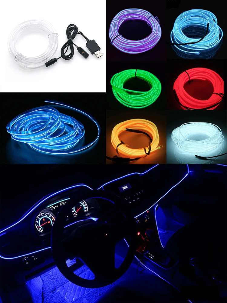 Car Interior Ambient Light RGB Led Neon Strip For Fiat 500 Doblo Tipo Panda Bravo For Abarth 500 595 124 Spider Auto Accessories