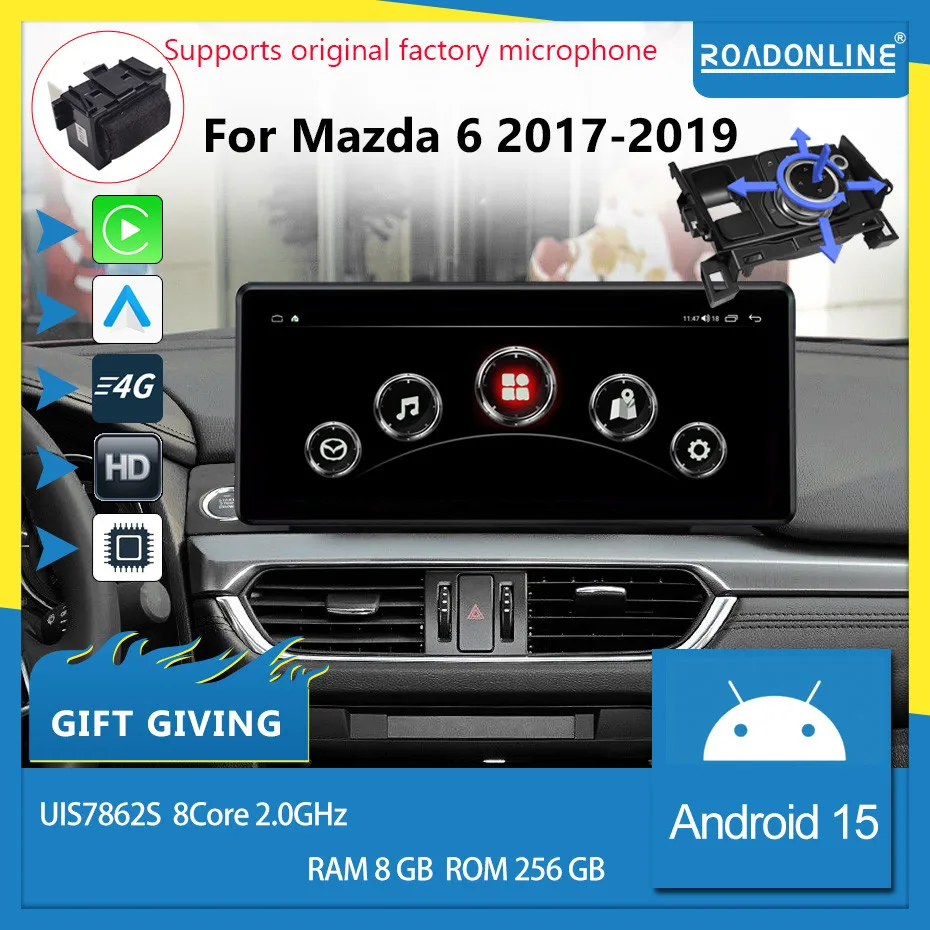 

COHO For Mazda 6 2017-2019 12.3 screen 1920*720 Android 15 Octa Core 1920*720 8+256G Car Multimedia Player Stereo Receiver Radio