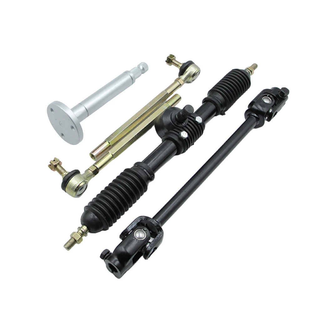 

110cc Quad Go Kart Adjustable Shaft Gear Rack Pinion Tie Rod Rack Steering Wheel Parts Assembly