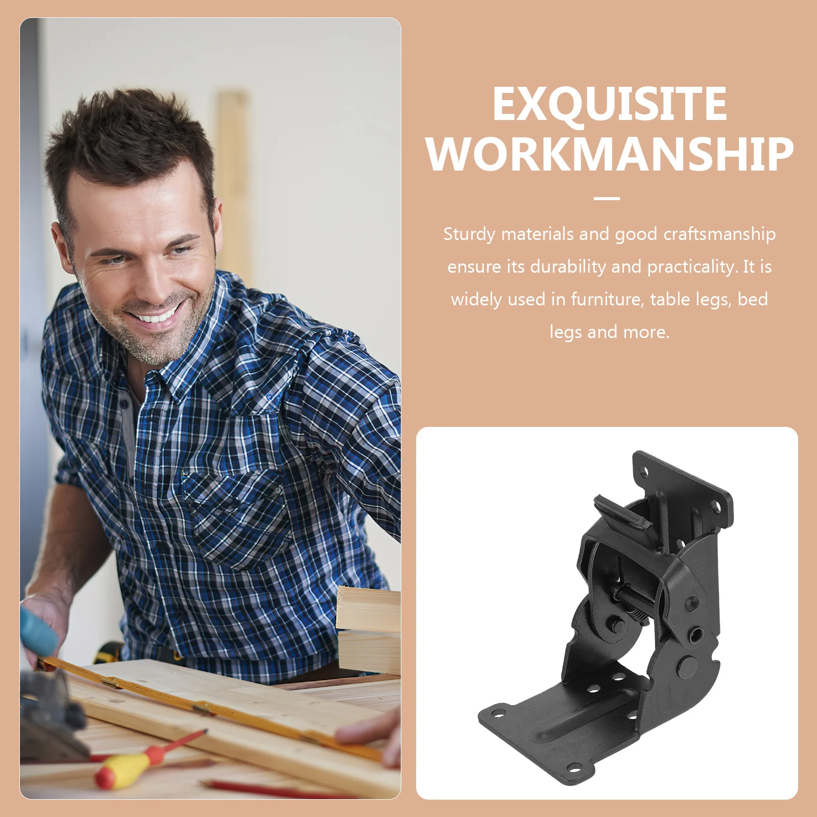 

4Pcs Strong Folding Hinge 180 Degree to 90 Locking Bracket for Table Shelf Chair Leg Steel Foldable Hardware Locking Hinge