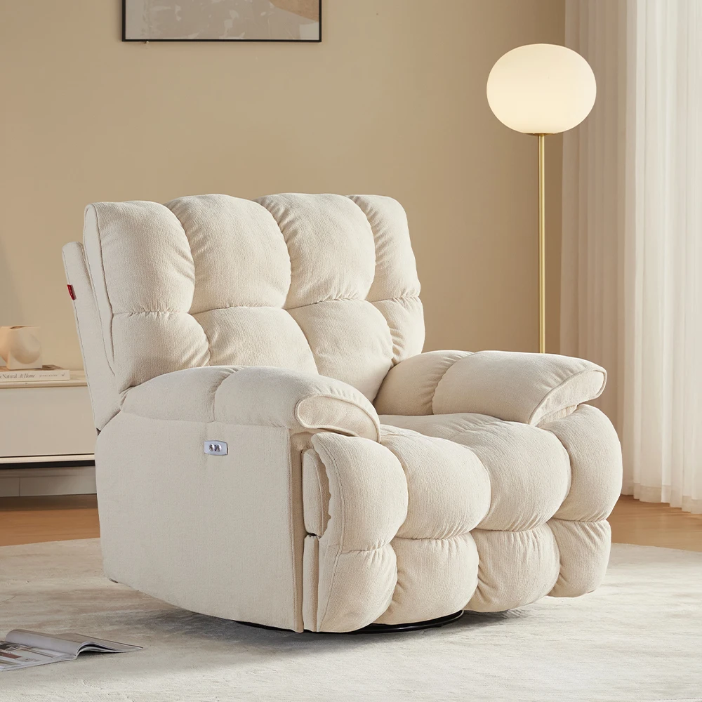 

Living room upholstered rocker velvet casual manual glider rotating lounge chair