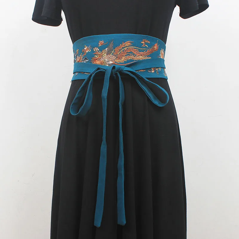 

Women's Fashion Vintage Embroidery Fabric Cummerbunds Female Dress Corsets Waistband Belts Decoration Wide Belt R2127