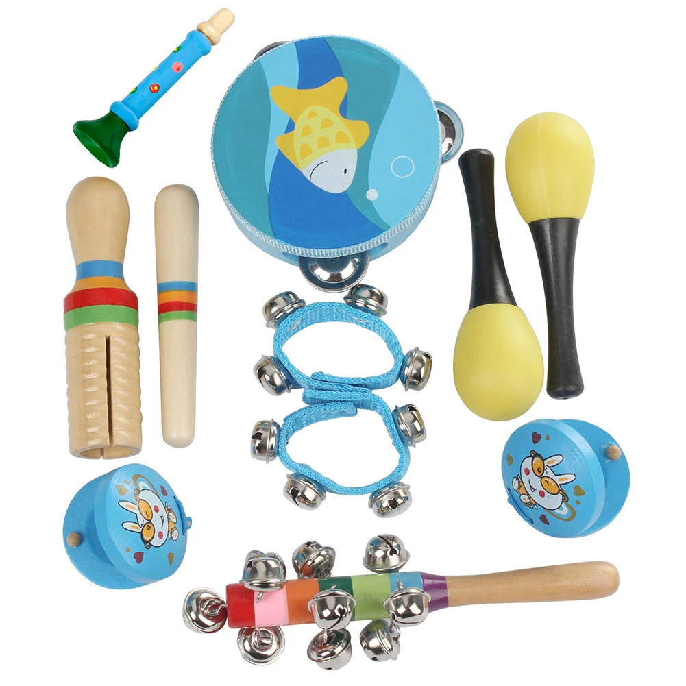 10 Pcs Orff Children's Musical Instrument Set Baby Music Early Education For Boys And Girls Preschool Education Instrument