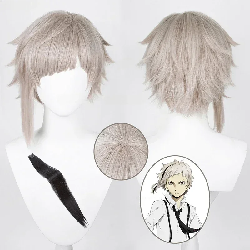 

Perruque de косплей Bungo Stray Dogs, perruques Anime, cheveux de hautespan, Atsushi Nakajima, gris court, degré chaleur