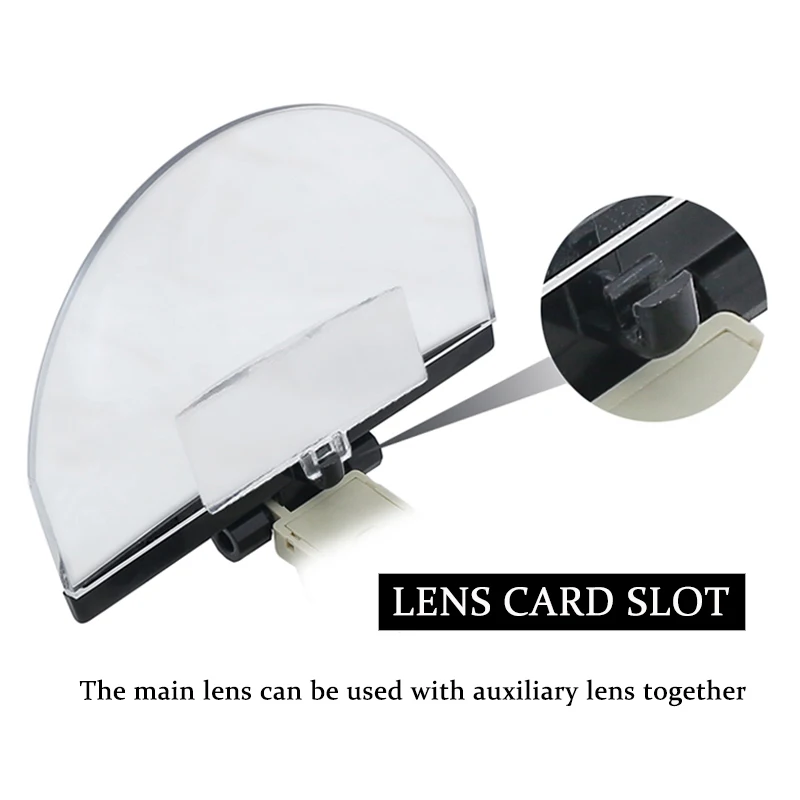 Head Wearing Magnifier 2X 3.5X 4.5X 5.5X Large Lens Magnifying Glass with LED Illuminated Hand Free Reading Magnifier