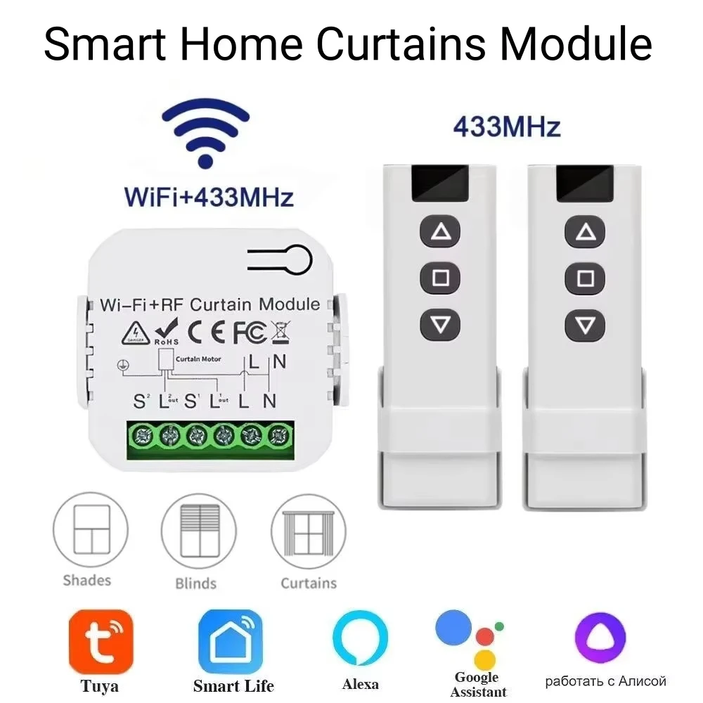 Tuya wifi interruptor de cortina inteligente persianas rolo motor do obturador controladores remotos vida inteligente controle app voz para alexa google casa