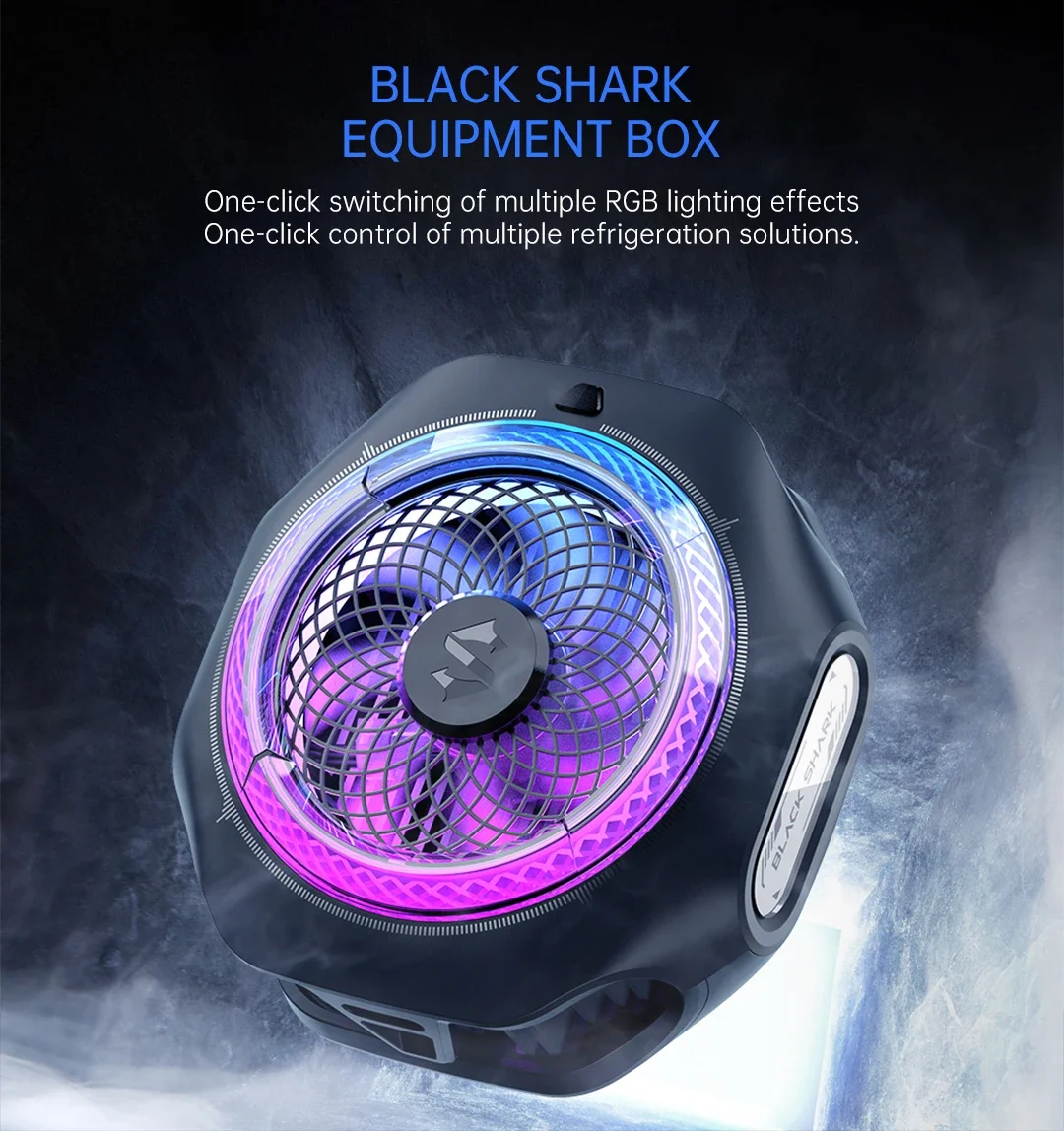 Black Shark 4Pro Cellphone Cooler Magnetic Radiator RGB Light Super Heat Dissipation Silent For Live Broadcast iPhone Android